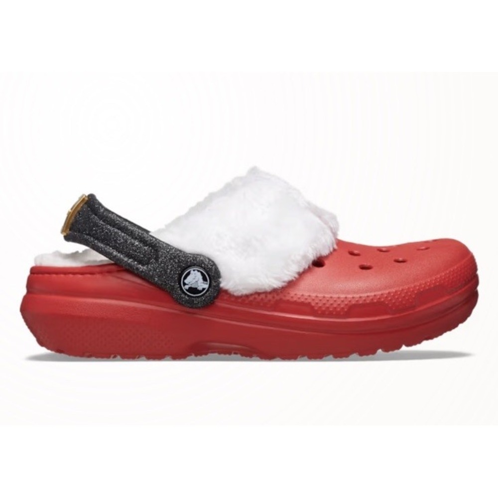 Crocs Classic Lined Santa Christmas Clogs Youth cozy winter Children's‎ 9